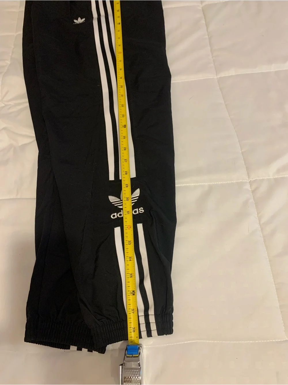 adidas Black Joggers with White Three Stripes